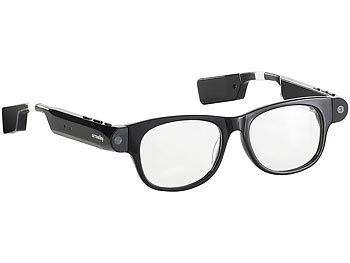 Kamerabrille: simvalley Mobile Smart Glasses SG-101.bt mit Bluetooth und 720p HD