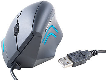 Mouse: GeneralKeys Ergonomische optische Maus, USB, 1600 dpi, 6 Tasten
