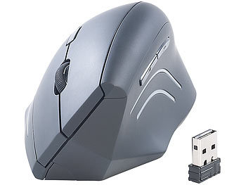 PC Mouse: GeneralKeys Ergonomische Optische Funk-Maus, 1.600 dpi, 6 Tasten