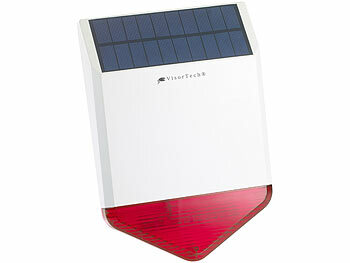 Hausalarm: VisorTech Autarke Solar-Funk-Alarmanlage mit Sirene und Licht-Warnsignal, 110 dB