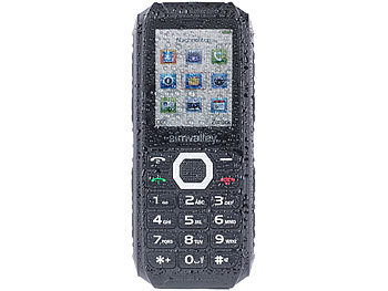 simvalley Mobile Outdoor-Dual-SIM-Handy, Powerbank-Akku 4400mAh, IP67, 30 Tage Stand-by