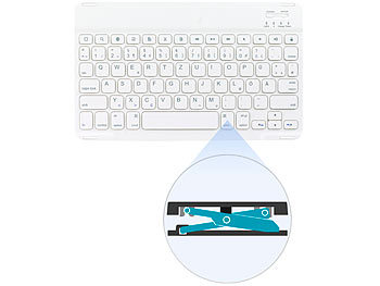 PEARL Ultraslim-Tastatur, Bluetooth 3.0, Scissor-Tasten, für Mac/macOS & iOS