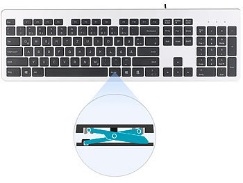 GeneralKeys USB-Voll-Tastatur, Super-Slim mit Scissor-Tasten, Ziffernblock, flach