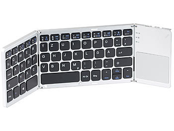 Callstel USB-Hub & Smartphone-PC-Adapter & faltbare Tastatur mit Bluetooth
