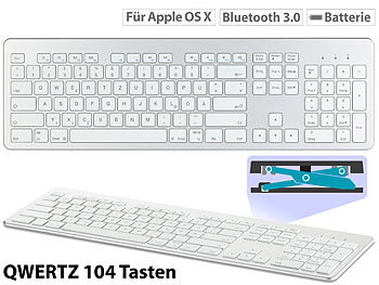 Tastatur Macbook, Bluetooth: GeneralKeys Tastatur für Apple macOS mit Bluetooth, Nummernblock & Scissor-Tasten
