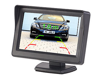 Lescars Rückfahrhilfe mit Abstandswarner, Kamera & 10,9-cm-LCD-Monitor (4,3")