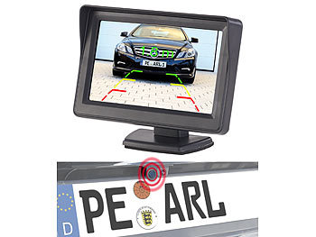 Einparkhilfe Kamera: Lescars Farb-Rückfahrkamera und Einparkhilfe mit 10,9-cm-TFT-Rückfahrmonitor