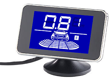 Lescars Funk-Ultraschall-Einparkhilfe in Kennzeichen-Halter, mit LCD-Display