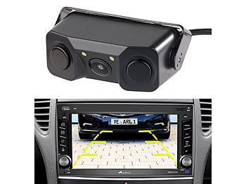 Lescars Rückfahrhilfe mit Abstandswarner, Kamera & 10,9-cm-LCD-Monitor (4,3")