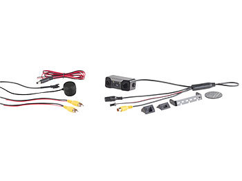 Lescars Farb-Rückfahrkamera & Einparkhilfe m. Abstandswarner, LED-Ausleuchtung