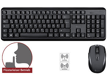 Tastatur Maus kabellos: GeneralKeys Office-Set leise Funk-Tastatur-Maus-Kombination; 2.4 GHz; 10 m; silent