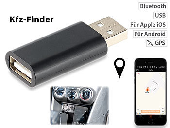 Carfinder: Lescars Kfz-Finder USB-Adapter mit Bluetooth zur Standort-Markierung per App