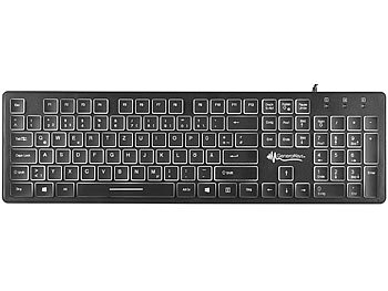 Tastatur mit Beleuchtung: GeneralKeys Beleuchtete USB-Tastatur mit Nummernblock, deutsches Layout (QWERTZ)