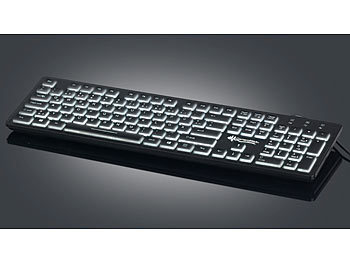 GeneralKeys Beleuchtete USB-Tastatur mit Nummernblock, deutsches Layout (QWERTZ)