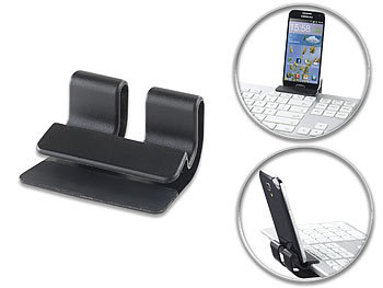 Tastatur mit Handyhalter: PEARL Universelle Smartphone-Clip-Halterung bis 2 cm Dicke