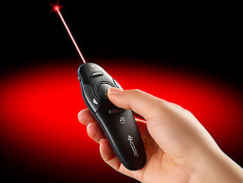 GeneralKeys Funk Presenter mit Laserpointer und USB-Empfänger, rot Laser
