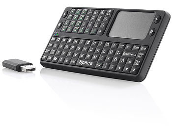 GeneralKeys Mikro-Multimedia-Funktastatur mit Touchpad "MFT-2402.TP"