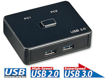 c-enter USB-3.0-Switch für 2 USB-Geräte an 2 PCs