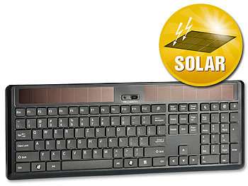 GeneralKeys Ultraschlanke Solar-Funk-Tastatur 2,4 GHz
