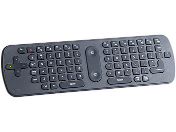 PC Fernbedienung: GeneralKeys 3in1-Funk-Air-Maus mit Multimedia-Tastatur & Fernbedienung