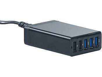 revolt 6-fach-Ladestation mit 5-Port-USB-Netzteil, Smart Power, 40 Watt, 8 A
