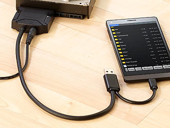 Xystec Festplatten-Adapter SATA auf USB 3.0, mit OTG-Funktion, inkl. Netzteil