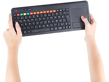 GeneralKeys Funk-Tastatur m. Touchpad, für Smart-TVs von Samsung u.v.m., PC, PS3/4