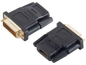 DVI-zu-HDMI-Konverter: auvisio Display-Adapter HDMI-Buchse auf DVI-D-Stecker
