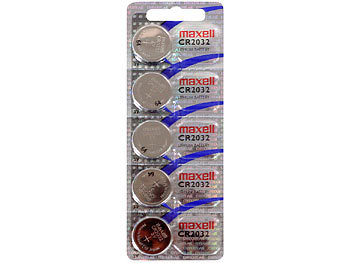 Batterie CR2032: Maxell Lithium Knopfzellen CR2032, 3 V, 220 mAh, 5er-Sparpack