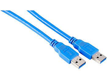 USB Verlängerungskabel: c-enter USB-3.0-Kabel Super-Speed Typ A Stecker auf Stecker, 1,8 m, blau