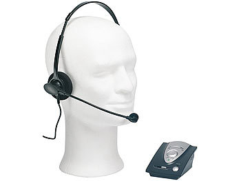 DECT Headset: Callstel Profi-Telefon-Headset inklusive Connector-Box für Festnetz-Telefone