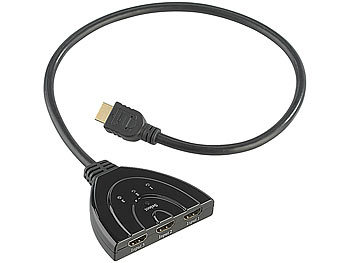 HDMI Splitter: auvisio Automatischer 3-fach-HDMI-Umschalter für Full-HD-TVs (3D), HDMI 1.3b