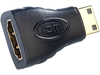 Videoadapter: auvisio HDMI-Adapter HDMI-Buchse (Typ A) auf mini-HDMI-Stecker (Typ C)