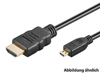Full-HD-Adapterkabel, Micro-HDMI (D) auf HDMI (A), 3 Meter