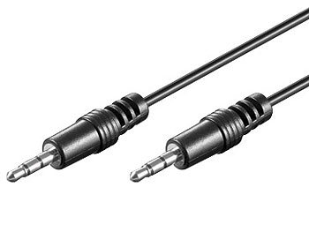 AUX Kabel: auvisio Stereo-Audio-Kabel 3,5-mm-Klinke Stecker auf Stecker, 5 m