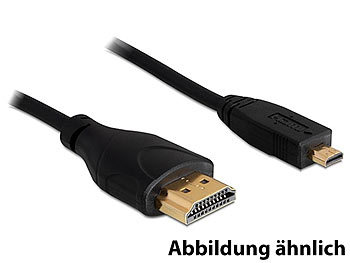 HDMI Mini Kabel: auvisio Adapterkabel mini-HDMI-Stecker auf HDMI-Stecker, 1 m