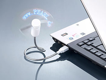 PEARL USB-Ventilator mit 8 programmierbaren Laufschriften, je 26 Zeichen