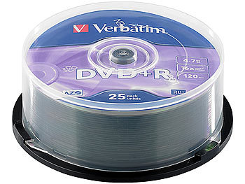 Verbatim DVD+R Rohling 16x AZO+ Beschichtung, 25er-Spindel