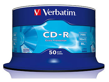 CD-Rs: Verbatim CD-R 700MB 52x Extra-Protection-Surface, 50er-Spindel