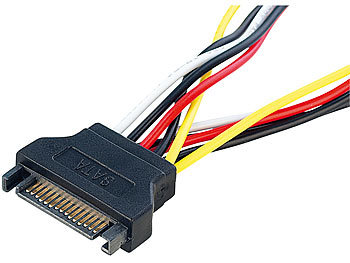 goobay Y-Stromkabel für SATA-HDD 20cm (2x Stecker / 1x Kupplung 15 Pin)