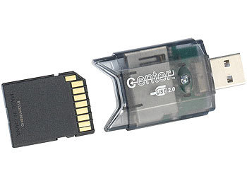 SD Kartenleser: c-enter USB-2.0-Cardreader & USB-Stick, für SD(HC/XC)-Karten