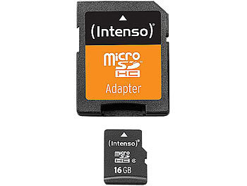 Intenso microSDHC-Speicherkarte mit 16 GB, Class 4, inkl. SD-Adapter