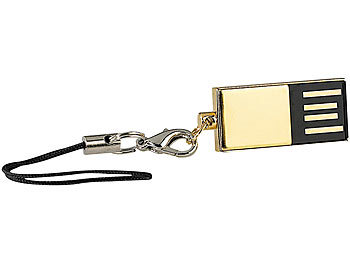 PConKey Slim USB-Speicherstick vergoldet, 32 GB, wasserdicht
