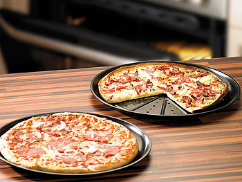 CHG Pizza-Backbleche 2er-Set für knusprigen Pizzaboden antihaftbeschichtet