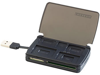 Xystec 2in1 Multi-Card-Reader mit SIM-Slot & Speicherkarten-Safe