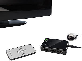 auvisio 5-fach HDMI-Umschalter (Switch), Full HD, mit Fernbedienung, HDMI 1.3