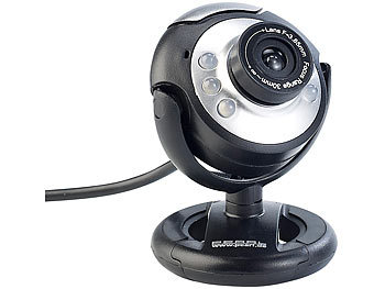 USB Videokamera: Somikon Hochauflösende USB-Webcam mit 6 LEDs, HD-Video (1280 x 1024 Pixel)