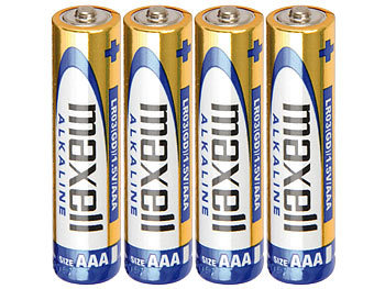 Maxell Alkaline-Batterien Micro 1,5V Typ AAA, 4 Stück