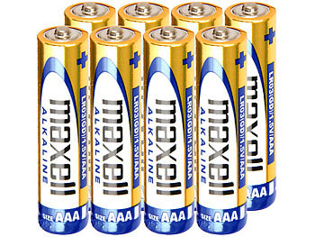 Maxell Alkaline-Batterien Micro 1,5V Typ AAA, 8 Stück