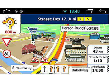 NavGear StreetMate 1-DIN-Autoradio mit 4,3"-Navi DSR-N 40 Europa